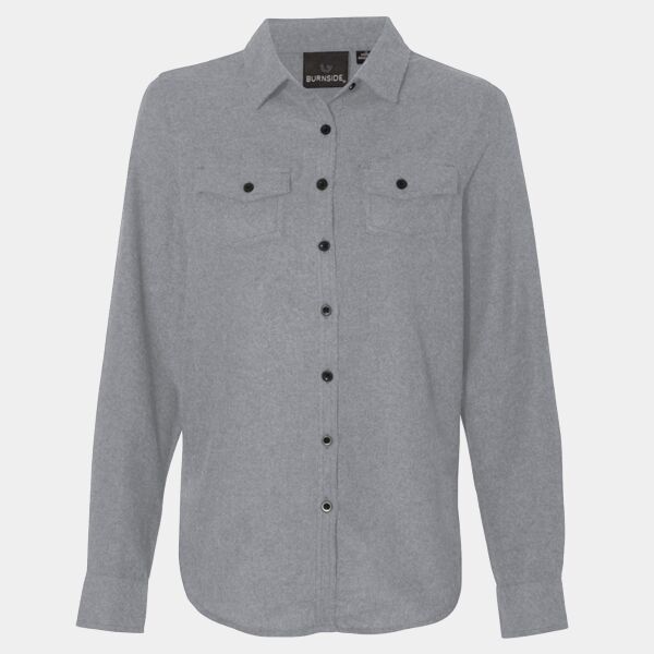 Ladies' Solid Flannel Shirt Thumbnail