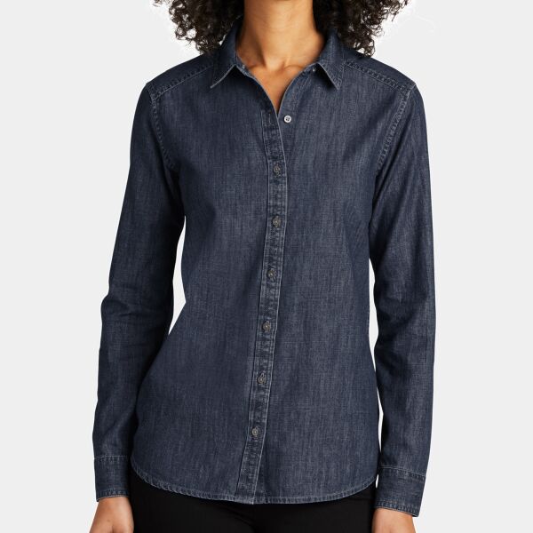 Women's Long Sleeve Perfect Denim Shirt Thumbnail