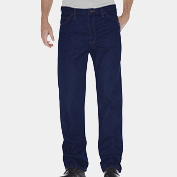 Unisex Regular Straight Fit 5-Pocket Denim Jean Pant Thumbnail