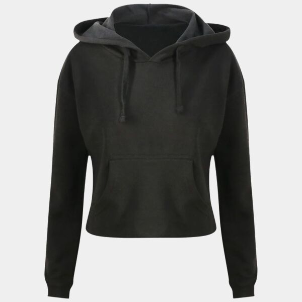 Ladies' Girlie Cropped Hooded Fleece with Pocket Thumbnail