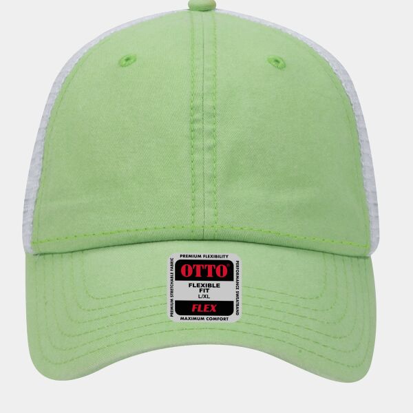 OTTO CAP "OTTO FLEX" 6 Panel Low Profile Mesh Back Trucker Hat Thumbnail