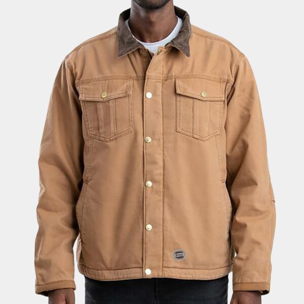 Unisex Vintage Washed Sherpa-Lined Work Jacket Thumbnail