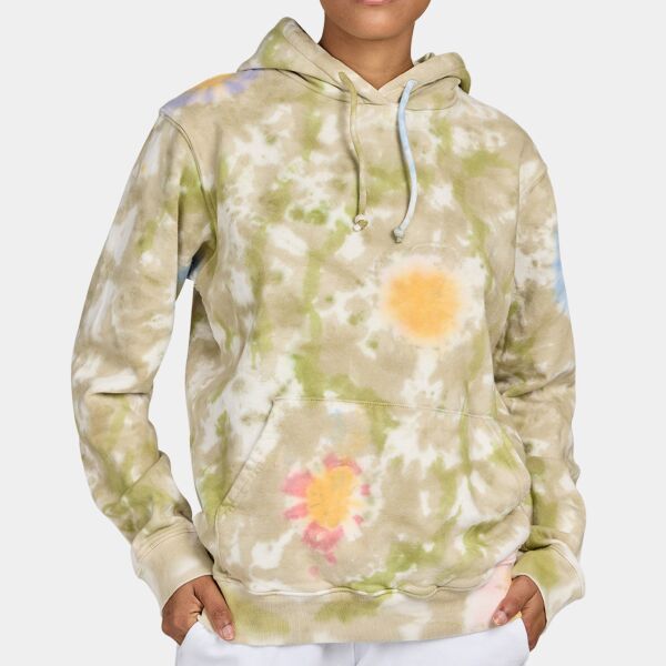 Unisex USA Made Flower Tie-Dye Hooded Sweatshirt Thumbnail