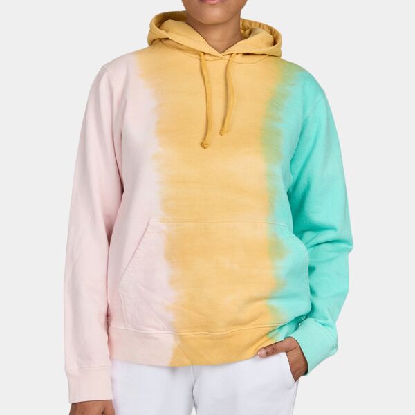 Unisex USA Made Rainbow Tie-Dye Hooded Sweatshirt Thumbnail