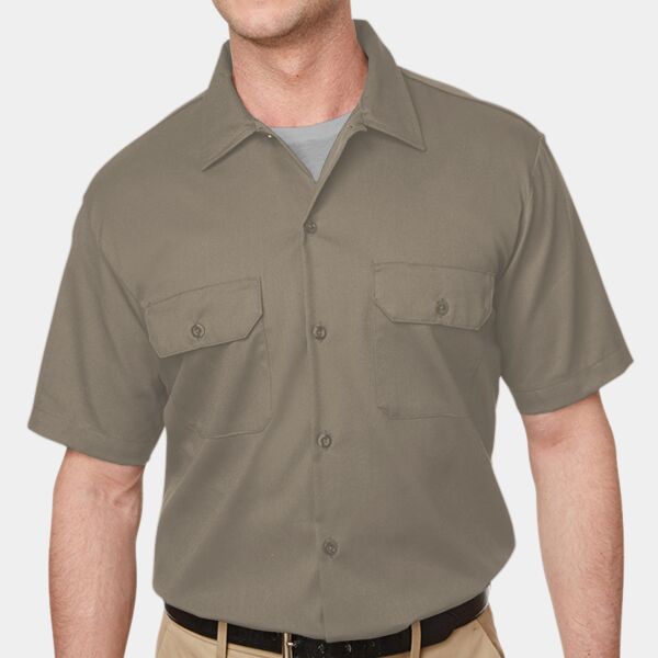 Men's Short Sleeve Slim Fit Flex Twill Work Shirt Thumbnail