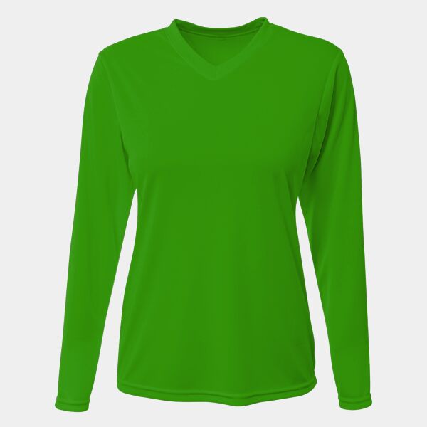 Ladies' Long-Sleeve Sprint V-Neck T-Shirt Thumbnail