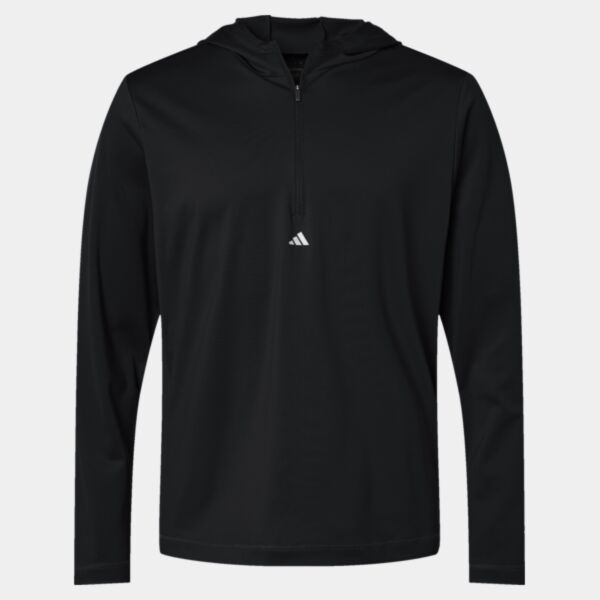 Adidas Men's Lightweight Quarter-Zip Hooded Pullover A596 Men's Lightweight Quarter-Zip Hooded Pullover Thumbnail