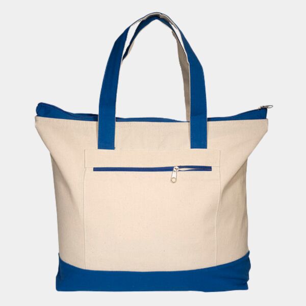 Zippered Cotton Canvas Tote Bag Thumbnail