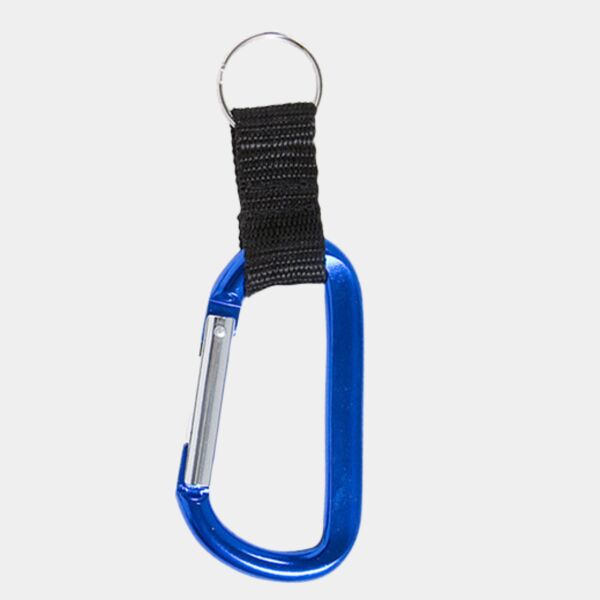 Carabiner With Strap And Split Ring Keychain Thumbnail