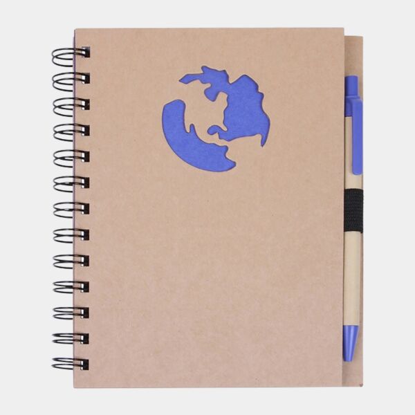 Globe Die Cut Spiral Notebook & Pen 5.875" X 7" Thumbnail