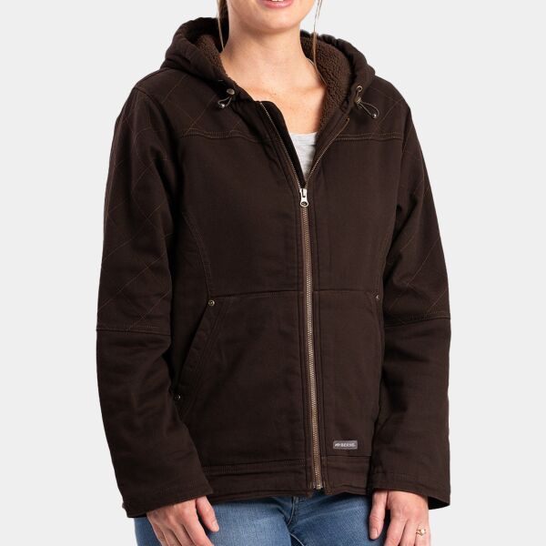 Berne Apparel Ladies' Sherpa-Lined Twill Hooded Jacket WHJ48 Ladies' Sherpa-Lined Twill Hooded Jacket Thumbnail