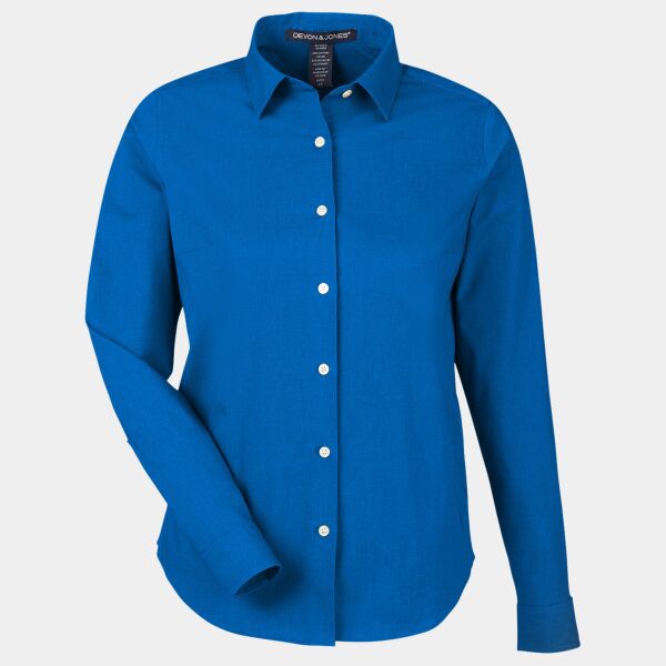Devon & Jones CrownLux Performance® Ladies' Spencer Poplin Shirt DG505W CrownLux Performance® Ladies' Spencer Poplin Shirt Thumbnail