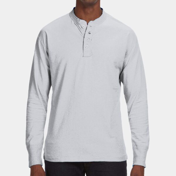 J. America Men's Vintage Brushed Jersey Henley JA8244 Men's Vintage Brushed Jersey Henley Thumbnail