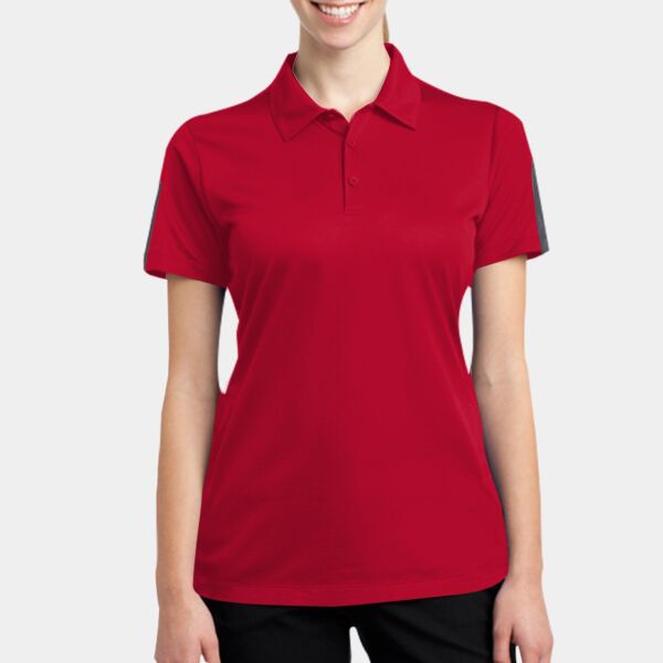 Sport Tek Women's PosiCharge ® Active Textured Colorblock Polo LST695 Women's PosiCharge ® Active Textured Colorblock Polo Thumbnail