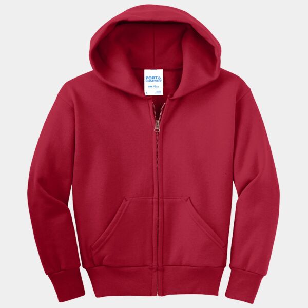 Port & Company Youth Core Fleece Full Zip Hooded Sweatshirt PC90YZH Youth Core Fleece Full Zip Hooded Sweatshirt Thumbnail
