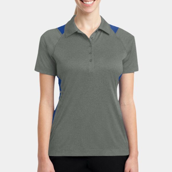 Sport Tek Women's Heather Colorblock Contender Polo LST665 Women's Heather Colorblock Contender Polo Thumbnail