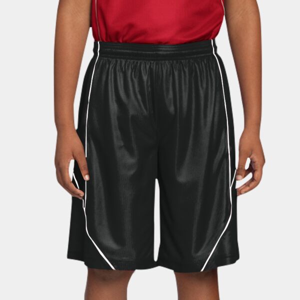 Sport Tek Youth PosiCharge ® Mesh Reversible Spliced Short YT565 Youth PosiCharge ® Mesh Reversible Spliced Short Thumbnail