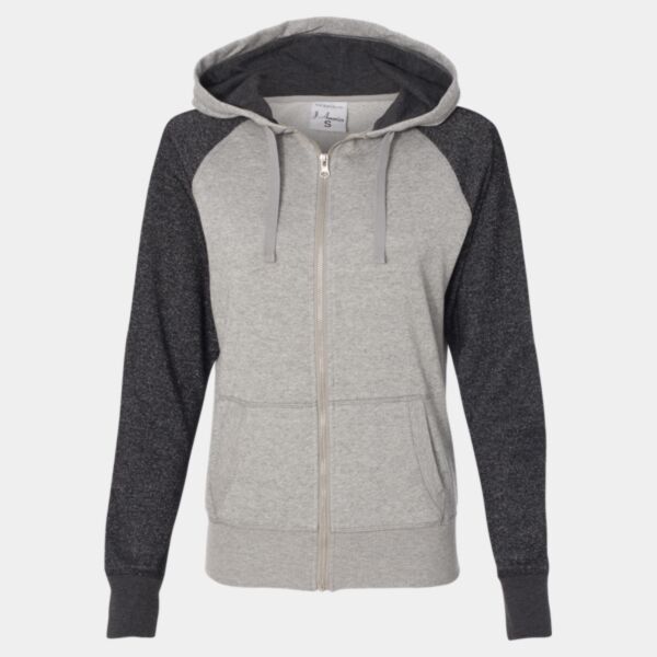 Women’s Glitter French Terry Full-Zip Hooded Sweatshirt Thumbnail