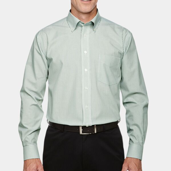 Men's Crown Collection® Banker Stripe Woven Shirt Thumbnail