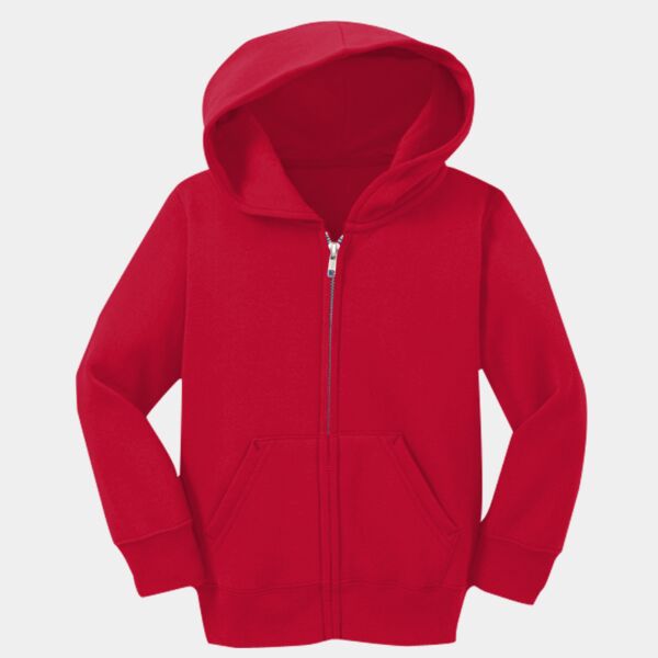 Port & Company Toddler Core Fleece Full Zip Hooded Sweatshirt CAR78TZH Toddler Core Fleece Full Zip Hooded Sweatshirt Thumbnail