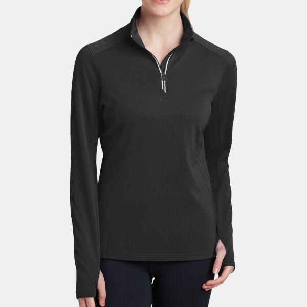 Sport Tek Women's Sport Wick ® Textured 1/4 Zip Pullover LST860 Women's Sport Wick ® Textured 1/4 Zip Pullover Thumbnail