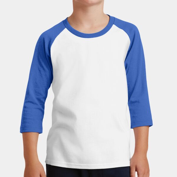 Port & Company Youth Core Blend 3/4 Sleeve Raglan Tee PC55YRS Youth Core Blend 3/4 Sleeve Raglan Tee Thumbnail
