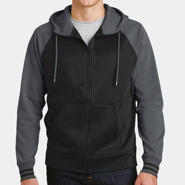 Sport Tek Sport Wick ® Varsity Fleece Full Zip Hooded Jacket ST236 Sport Wick ® Varsity Fleece Full Zip Hooded Jacket Thumbnail