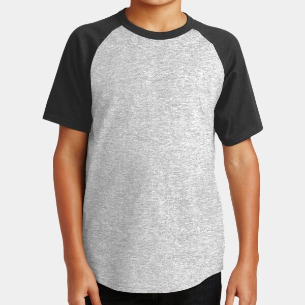 Sport Tek Youth Short Sleeve Colorblock Raglan Jersey YT201 Youth Short Sleeve Colorblock Raglan Jersey Thumbnail