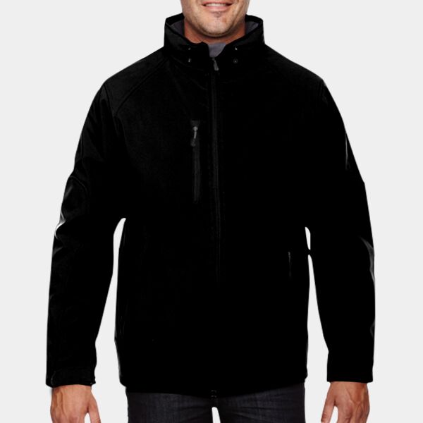 North End Men's Glacier Insulated Three-Layer Fleece Bonded Soft Shell Jacket with Detachable Hood 88159 Men's Glacier Insulated Three-Layer Fleece Bonded Soft Shell Jacket with Detachable Hood Thumbnail