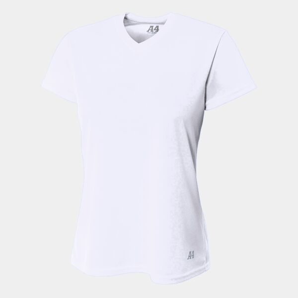 Ladies' Birds-Eye Mesh V-Neck T-Shirt Thumbnail