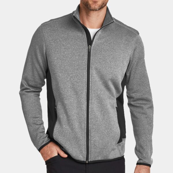 Eddie Bauer Full Zip Heather Stretch Fleece Jacket EB238 Full Zip Heather Stretch Fleece Jacket Thumbnail