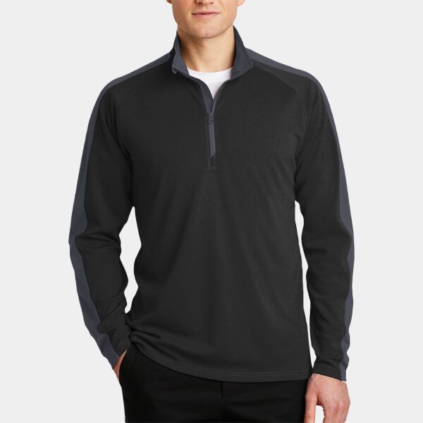 Sport Tek Sport Wick ® Textured Colorblock 1/4 Zip Pullover ST861 Sport Wick ® Textured Colorblock 1/4 Zip Pullover Thumbnail