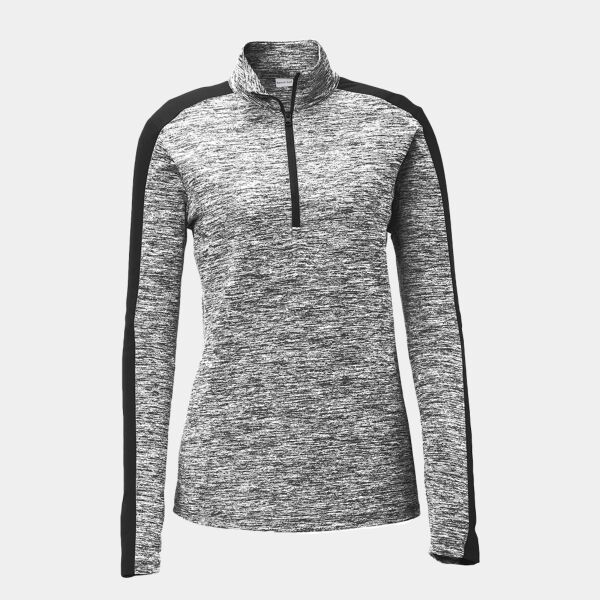 Sport Tek Women's PosiCharge ® Electric Heather Colorblock 1/4 Zip Pullover LST397 Women's PosiCharge ® Electric Heather Colorblock 1/4 Zip Pullover Thumbnail