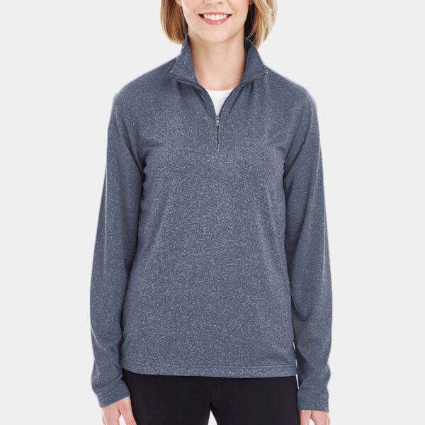 UltraClub Ladies' Cool & Dry Heathered Performance Quarter-Zip 8618W Ladies' Cool & Dry Heathered Performance Quarter-Zip Thumbnail