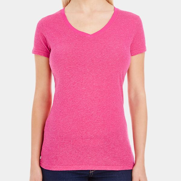 Ladies' Glitter V-Neck T-Shirt Thumbnail