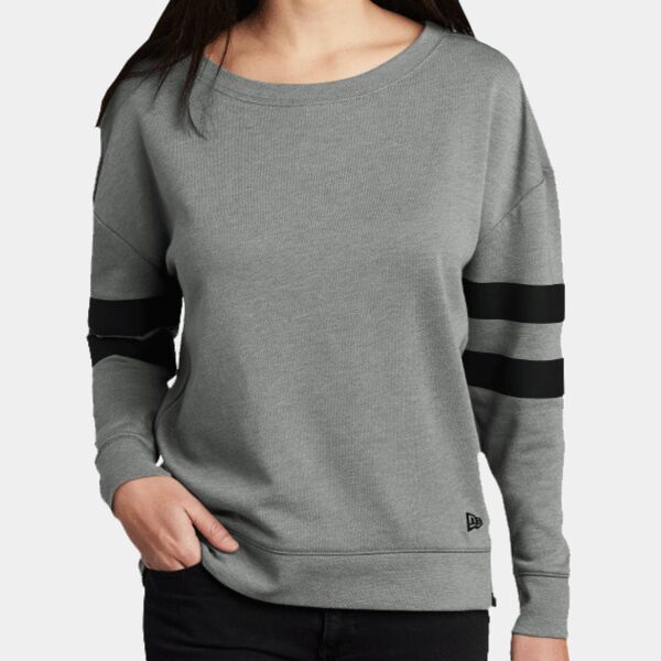 Ladies Tri Blend Fleece Varsity Crew Thumbnail