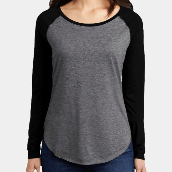 Women's PosiCharge ® Long Sleeve Tri Blend Wicking Scoop Neck Raglan Tee Thumbnail
