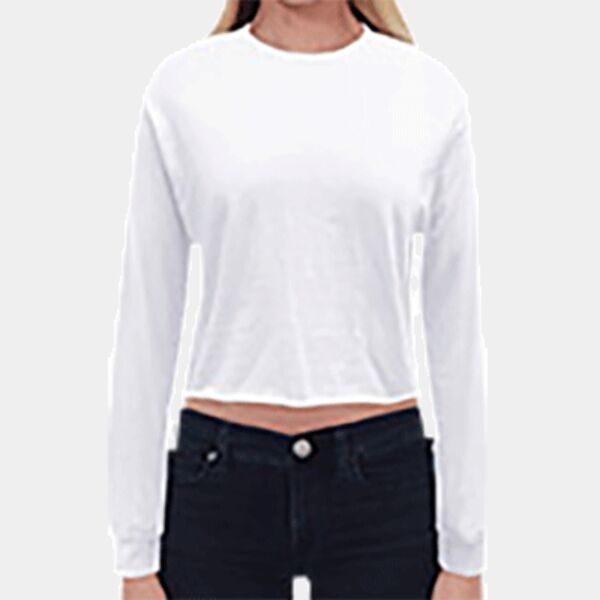 Ladies' Long-Sleeve Crop Boyfriend T-Shirt Thumbnail