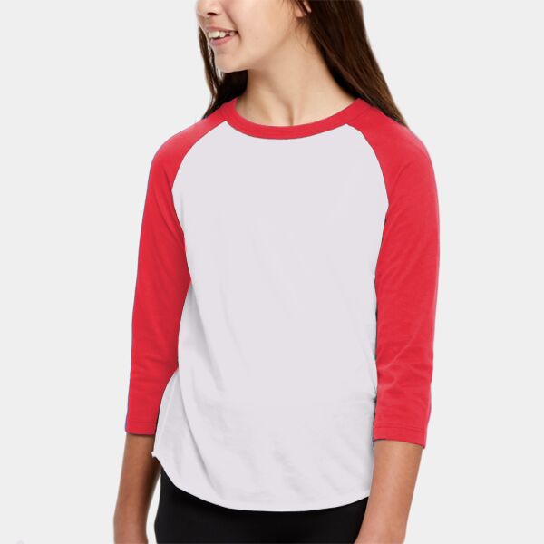Youth USA Made 3/4 Sleeve Baseball Raglan T-Shirt Thumbnail