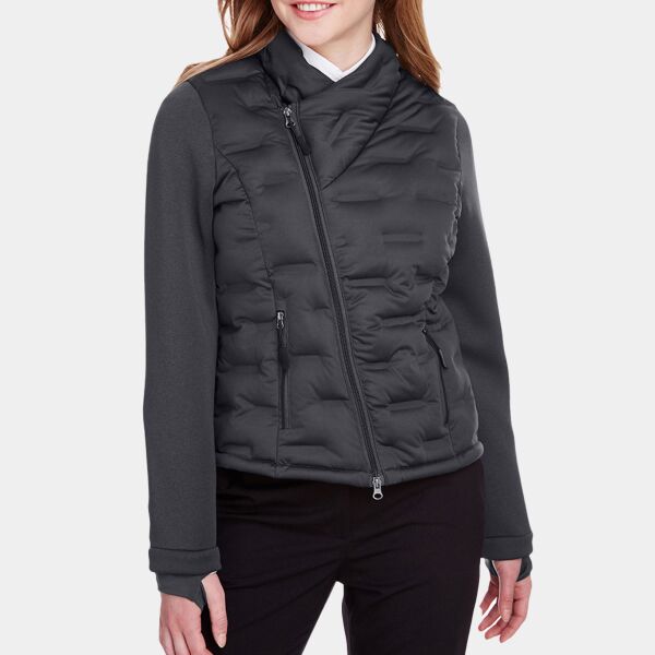 North End Ladies' Loft Pioneer Hybrid Bomber Jacket NE710W Ladies' Loft Pioneer Hybrid Bomber Jacket Thumbnail